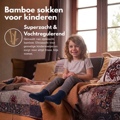 Bamboe Kindersokken Basic - Navy Blauw - 4-Pak