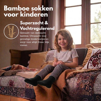 Bamboe Kindersokken Basic - Zwart - 4-Pak