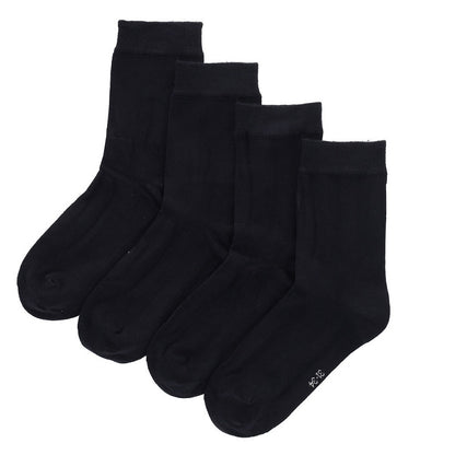 Bambus-Kindersocken Basic – Schwarz – 4er-Pack