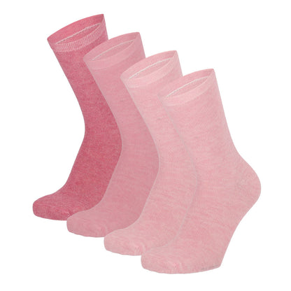 Bamboe Kindersokken Basic - Roze - 4-Pak