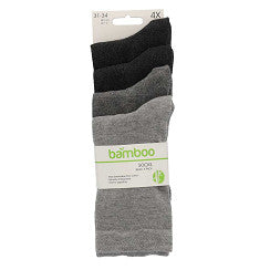 Bambus-Kindersocken Basic – Schwarz – 4er-Pack