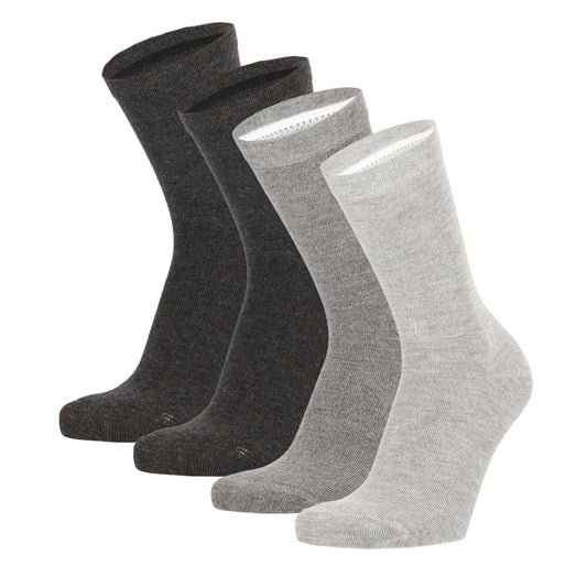 Bambus Kinder Socken Basic - Grau - 4er-Pack