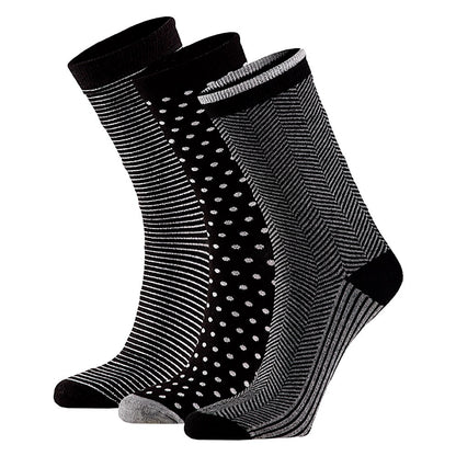 Chaussettes en bambou pour femmes - Multi noir - (paquet de 6)