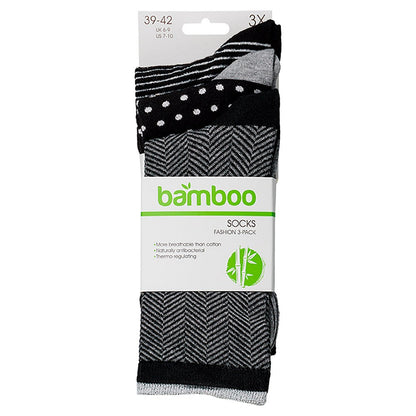 Chaussettes en bambou pour femmes - Multi noir - (paquet de 6)