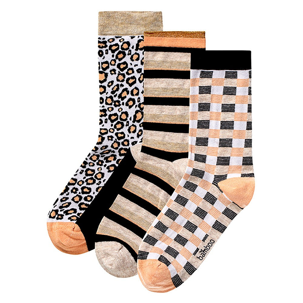 Bambus Damen Socken Mode - Multi Beige - (6er-Pack)