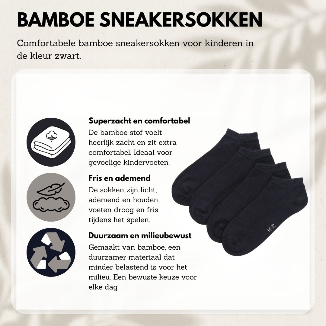 Bamboo Sneaker-Socken für Kinder – Marineblau – 4er-Pack