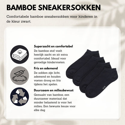 Bamboo Sneaker-Socken für Kinder – Marineblau – 4er-Pack