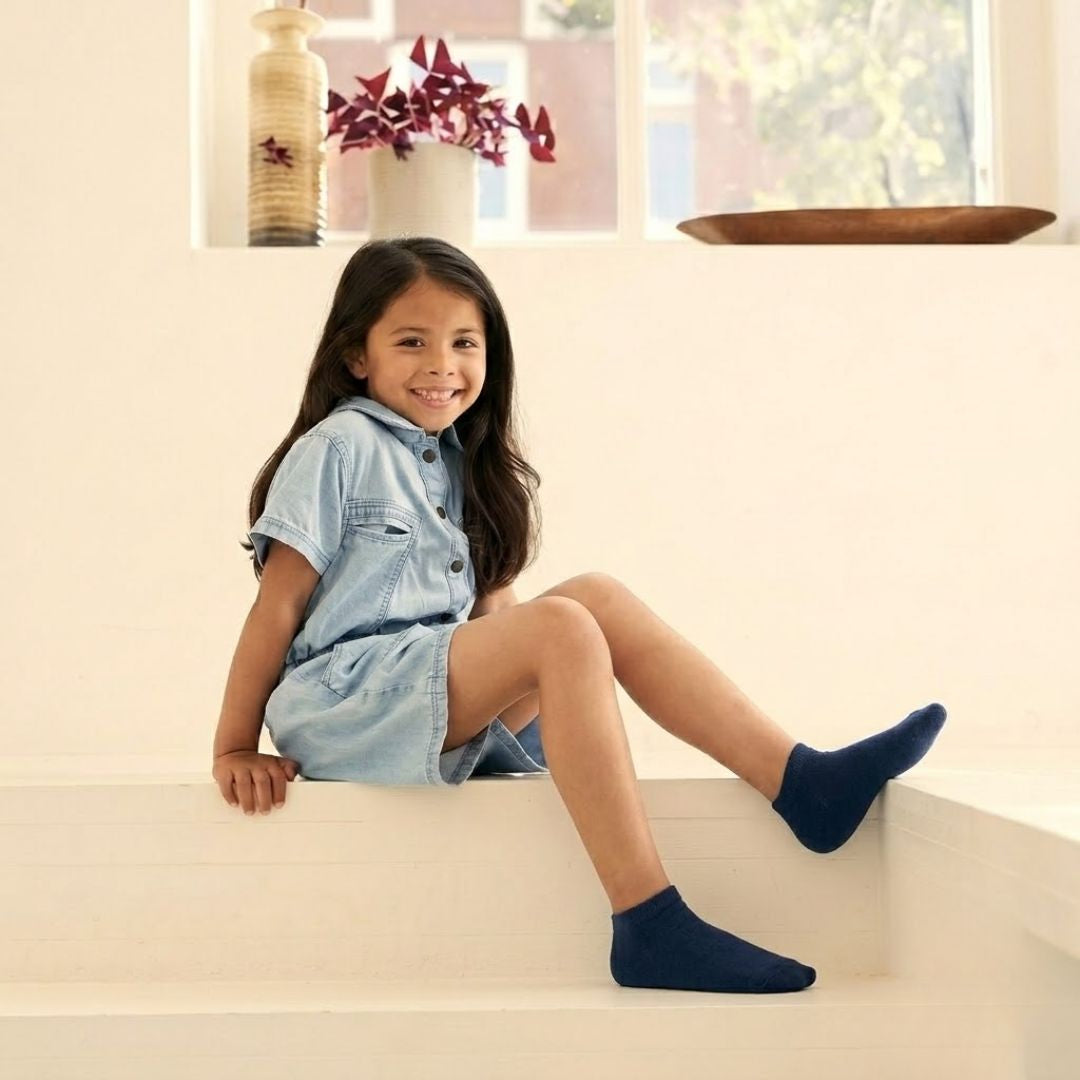 Bamboo Sneaker-Socken für Kinder – Marineblau – 4er-Pack