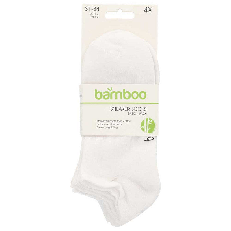 Bamboo Sneaker-Socken für Kinder – Schwarz – 4er-Pack