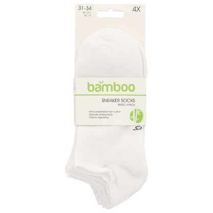 Bamboo Sneaker-Socken für Kinder – Schwarz – 4er-Pack