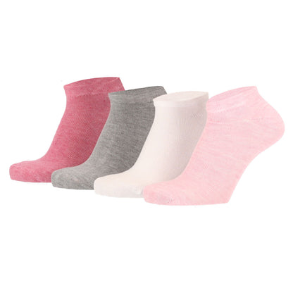 Bamboe Sneakersokken Kids -  Multi Roze - 4 Pak