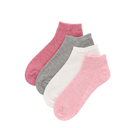 Bamboe Sneakersokken Kids -  Multi Roze - 4 Pak