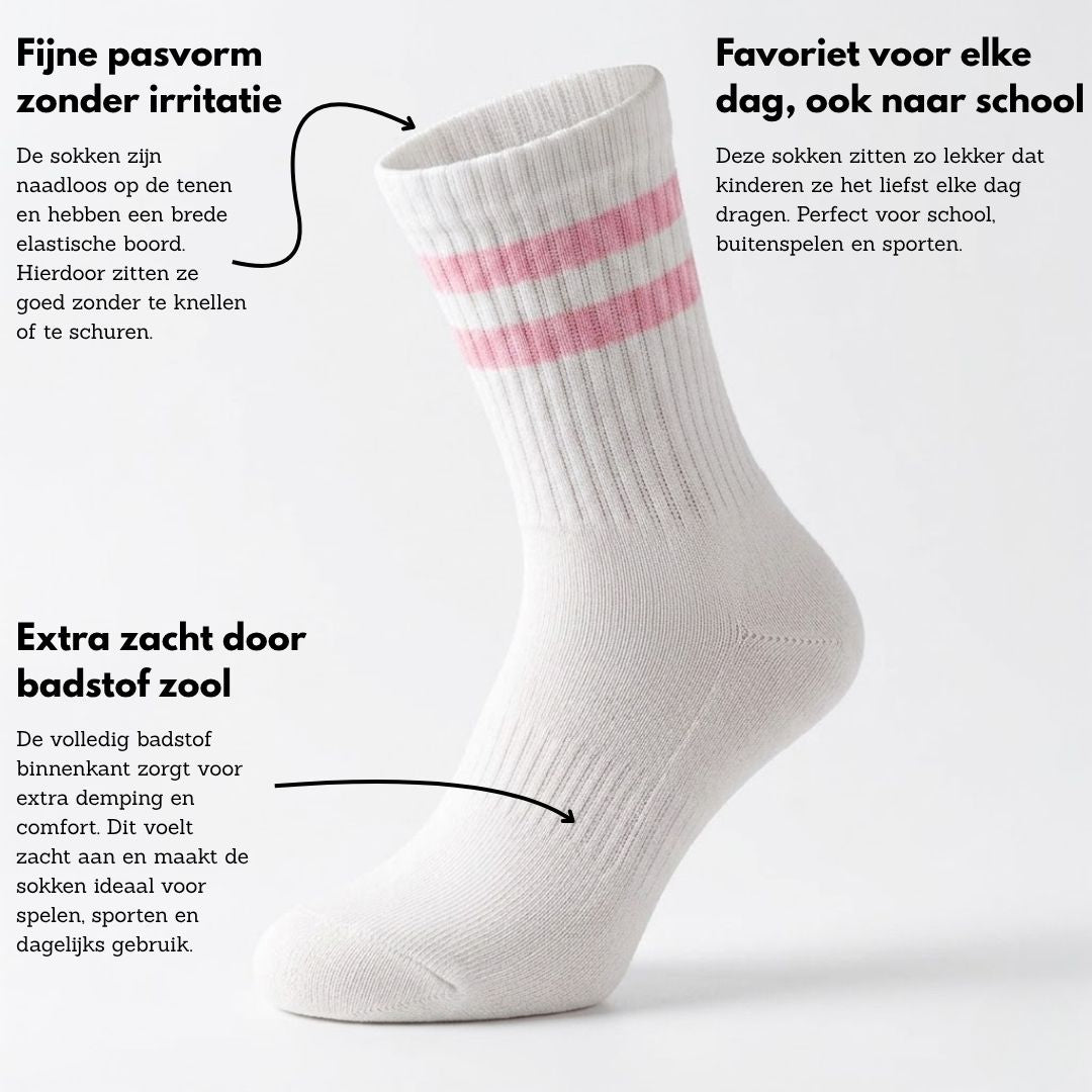Sportsokken kinderen - Multi Roze - 3-Pak