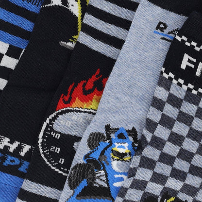 Chaussettes colorées pour enfants, garçons, voitures Bleu/Noir Lot de 5