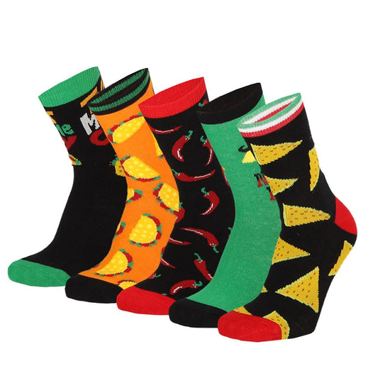 Bunte Kindersocken Jungen Essen Nacho 5er-Pack