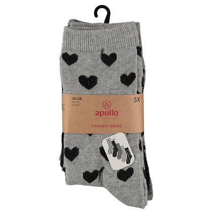 Kindersocken Mädchen casual print schwarz 5er-Pack