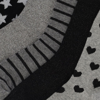 Kindersocken Mädchen casual print schwarz 5er-Pack