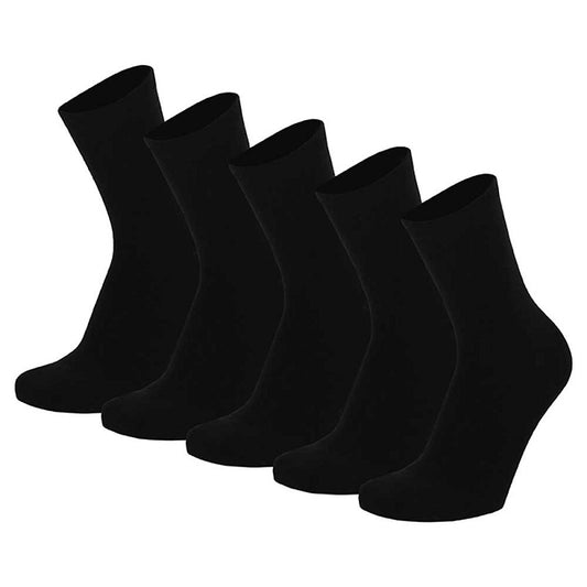 Chaussettes basiques en coton pour enfants - Noir - Lot de 5 - Unisexe