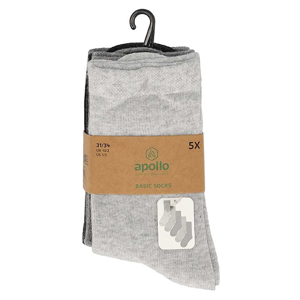 Kindersocken Basic aus Baumwolle - Grau - 5er-Pack - Unisex