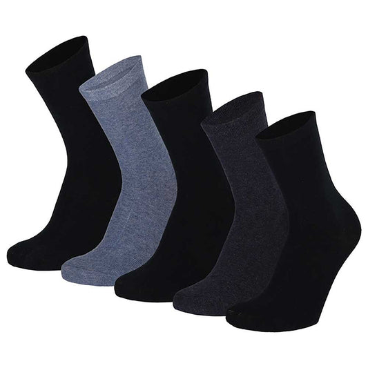 Chaussettes basiques en coton pour enfants - Bleu - Paquet de 5 - Unisexe