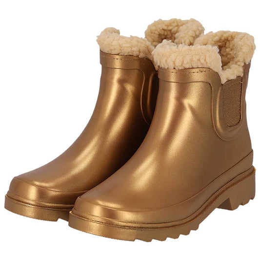 Chelsea regenlaarzen kinderen - Fake Fur voering - Rubber - Goud