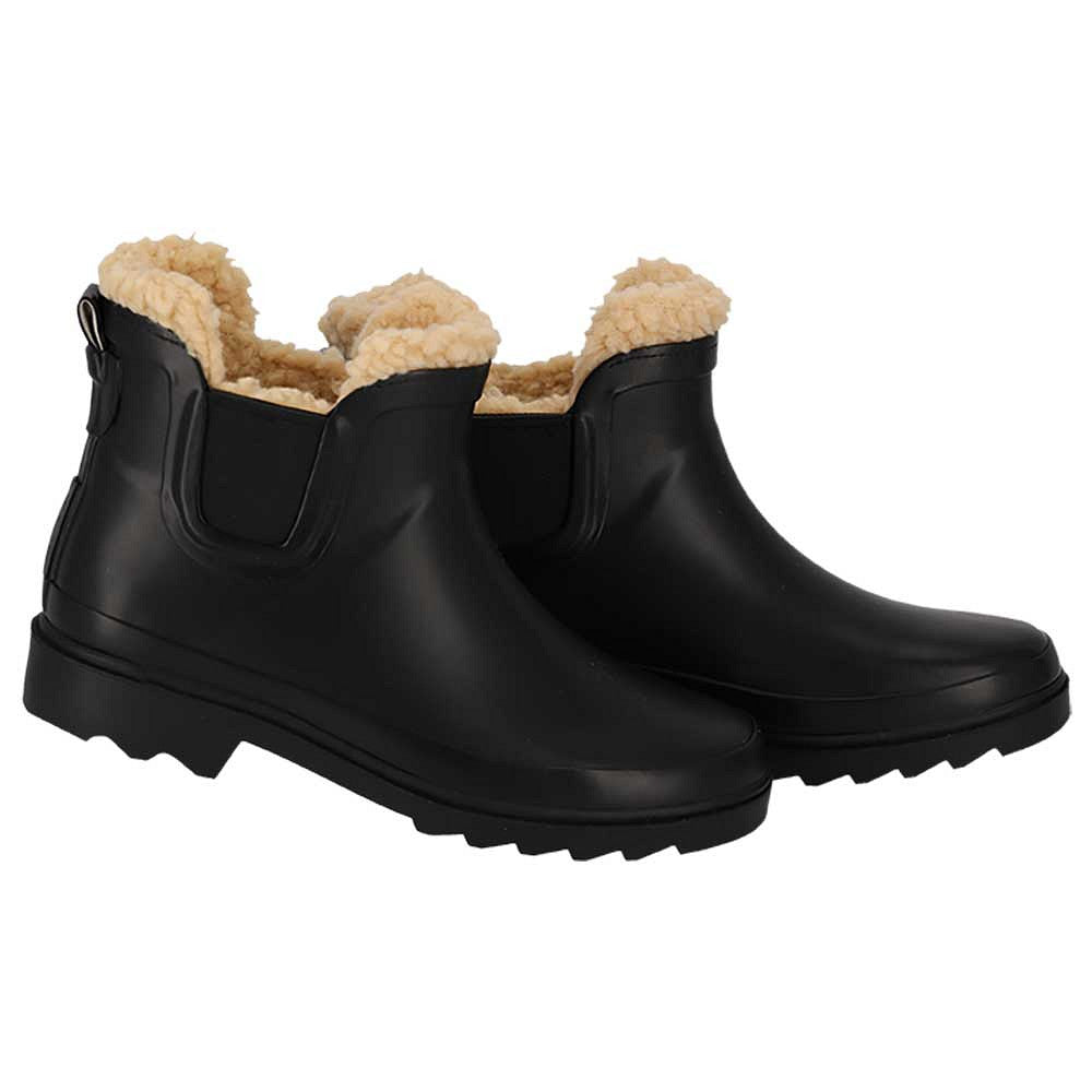 Chelsea regenlaarzen kinderen - Fake Fur voering - Rubber - Zwart