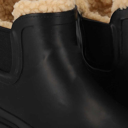 Chelsea regenlaarzen kinderen - Fake Fur voering - Rubber - Zwart