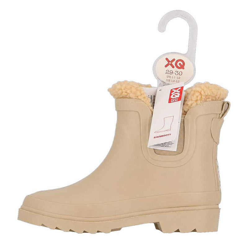 Chelsea regenlaarzen kinderen - Fake Fur voering - Rubber - Beige