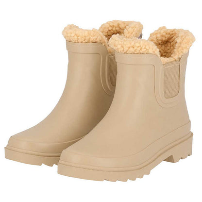 Chelsea regenlaarzen kinderen - Fake Fur voering - Rubber - Beige