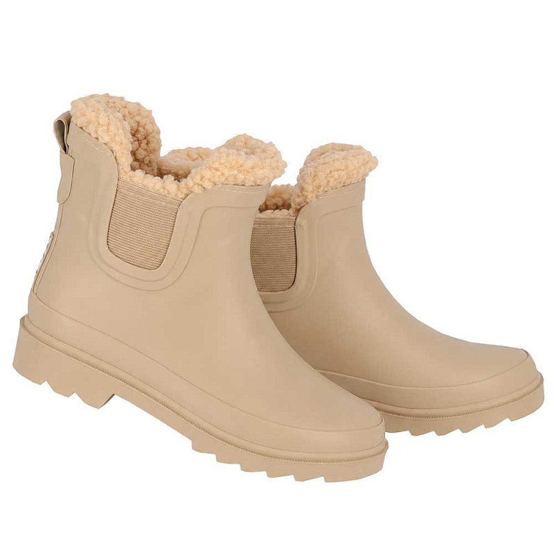 Chelsea regenlaarzen kinderen - Fake Fur voering - Rubber - Beige