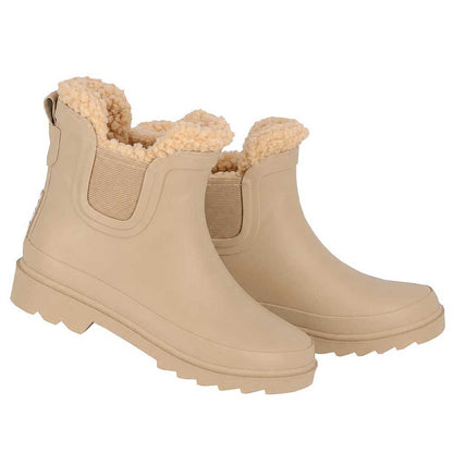 Chelsea regenlaarzen kinderen - Fake Fur voering - Rubber - Beige