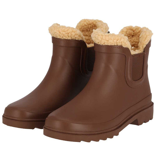 Chelsea Children's Rain Boots - Faux Fur Lining - Rubber - Beige