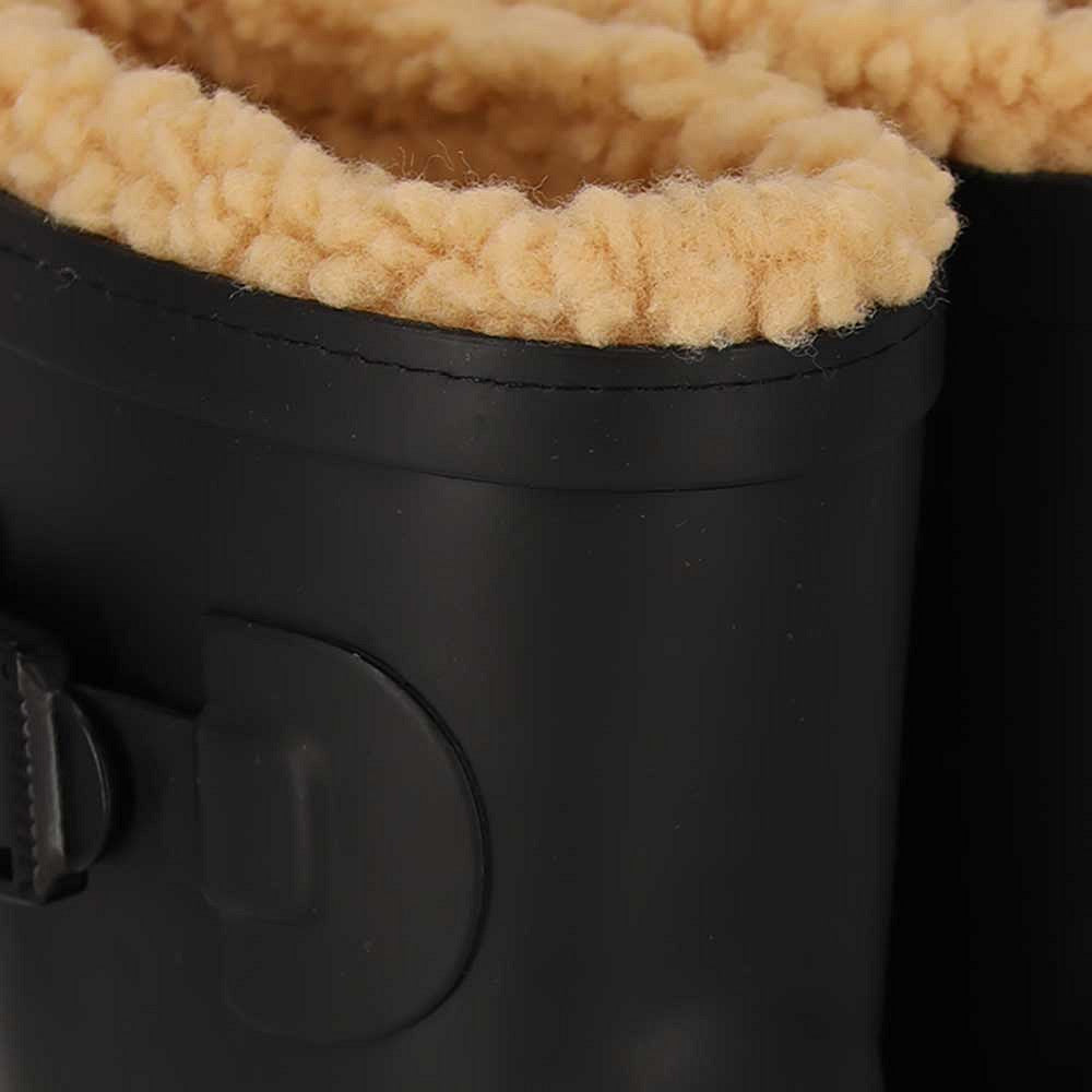 Regenlaarzen kinderen - Unisex - Fake Fur voering - Zwart