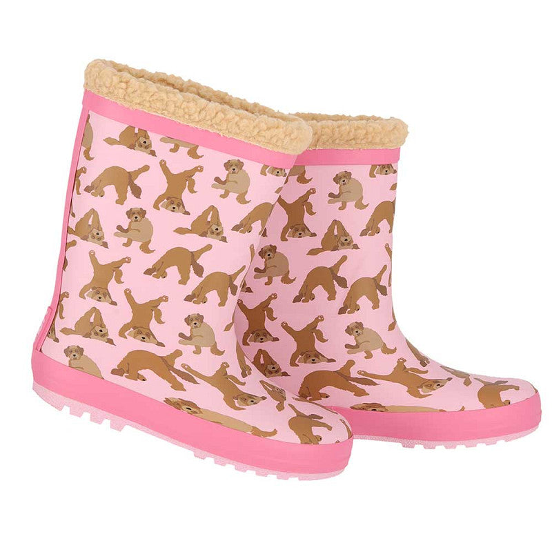 Regenlaarzen kids hondenprint – XQ Footwear – zijaanzicht van één laars