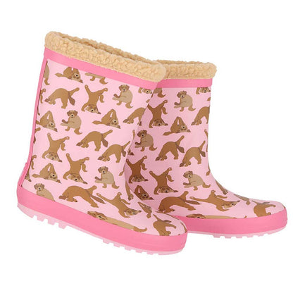 Regenlaarzen kids hondenprint – XQ Footwear – zijaanzicht van één laars