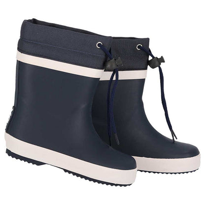 Regenlaarzen kinderen fleece navy blauw – XQ Footwear – paar met kraag en trekkoord