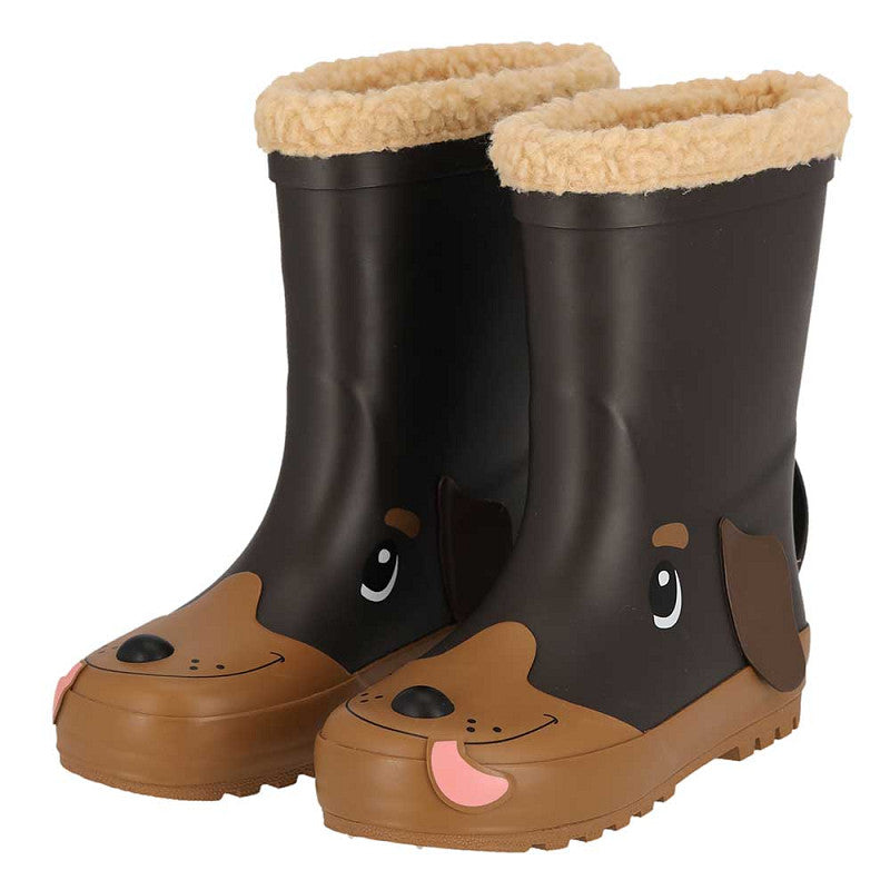 Regenstiefel mit Hundemotiv für Kinder – Fellfutter – Hundemotiv