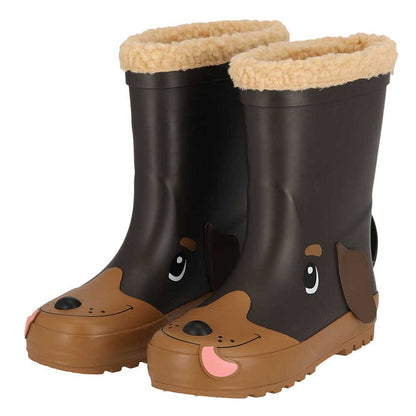 Regenstiefel mit Hundemotiv für Kinder – Fellfutter – Hundemotiv