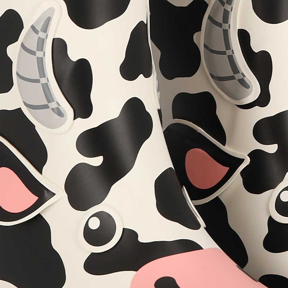 Regenstiefel im Hunde-Design für Kinder – Fellfutter – Kuh-Design