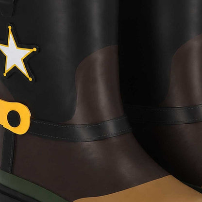 Cowboy regenlaarzen kids multi bruin – XQ Footwear – detail van de ster en het spoor