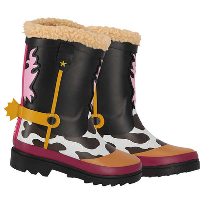 Cowboy regenlaarzen kids multi color – XQ Footwear – zijaanzicht van één laars