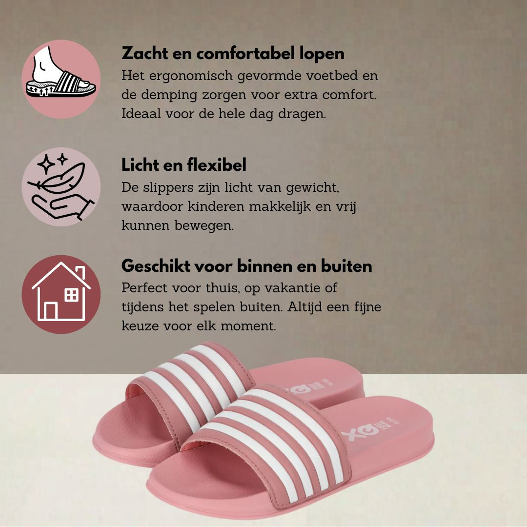 Chaussons Enfants - Unisexe - Rose/Blanc