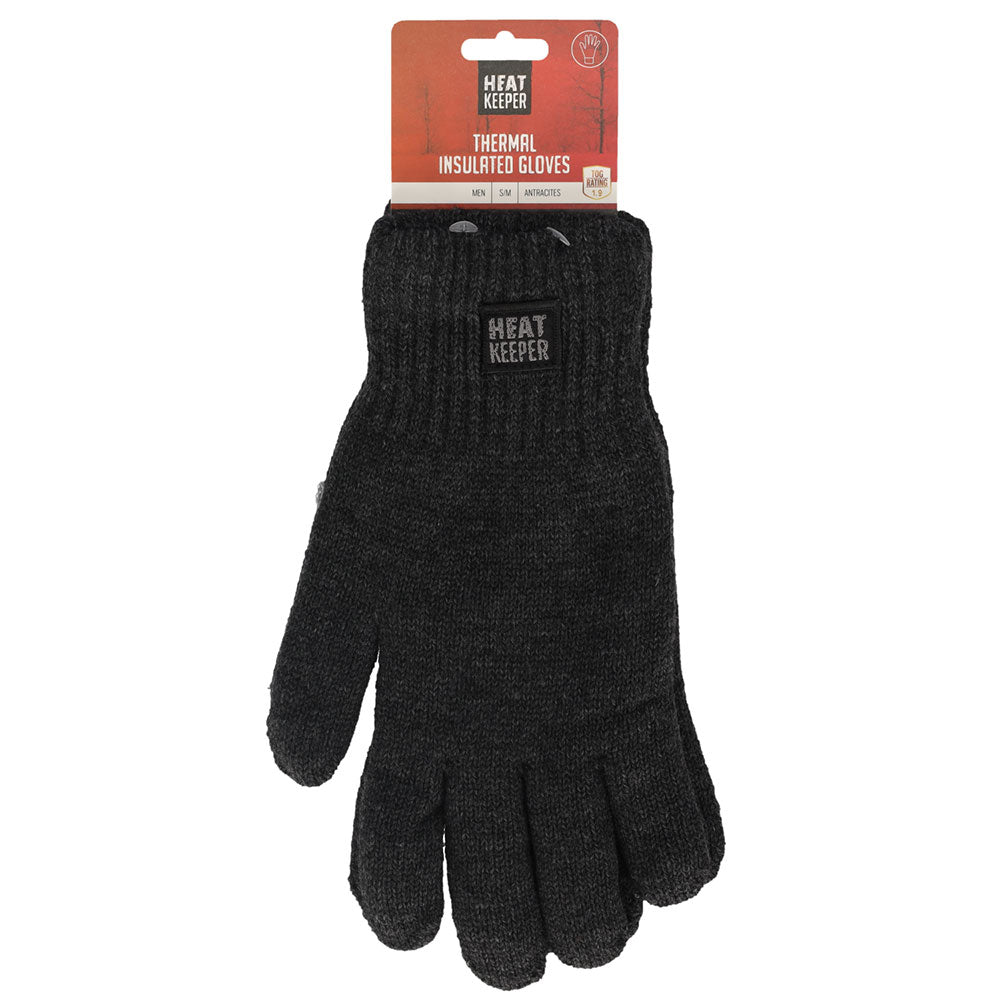 Thermo handschoenen heren - Antraciet - S/M - 1-Paar