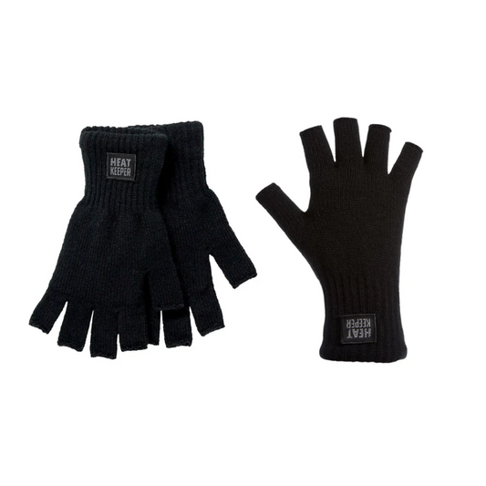 Gants thermo sans doigts homme - Noir - 1 paire