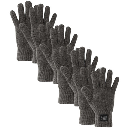 Gestrickte Thermohandschuhe Damen – Chenille – Einheitsgröße – 4 Paar – Advantage