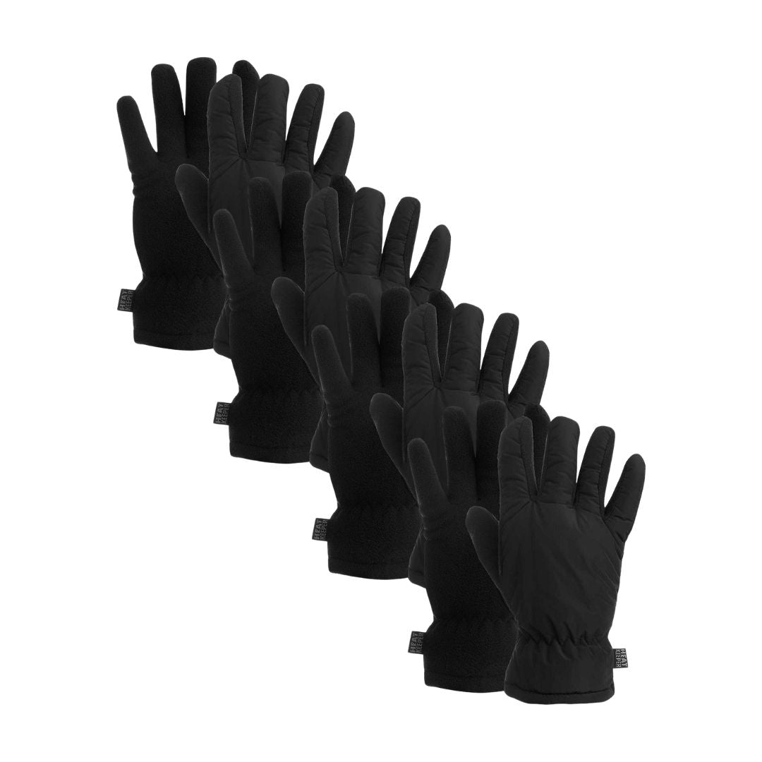 Mega Thermo-Handschuhe Damen – Schwarz – Einheitsgröße – 4-Paar-Vorteilspaket