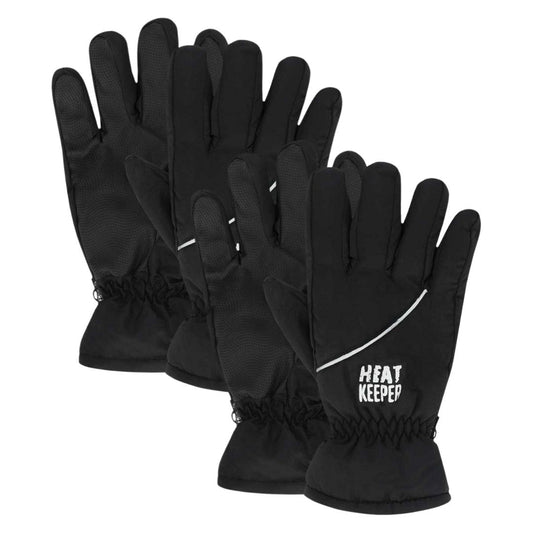 Ski handschoenen dames - Zwart/Grijs - 2-Paar