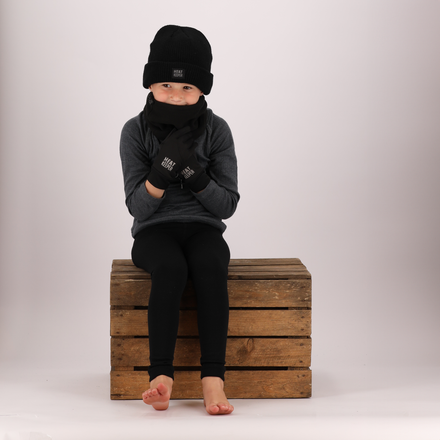 Thermo Muts Kind - Zwart - 9/12 Jaar - 1-Stuk