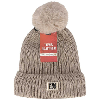 Bonnet thermique + pompon dames - Onesize