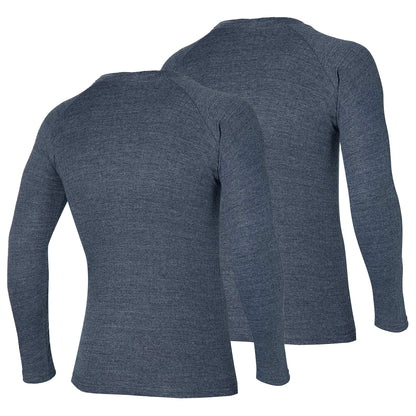 Thermoshirt heren - Antraciet melange - 2-Stuks